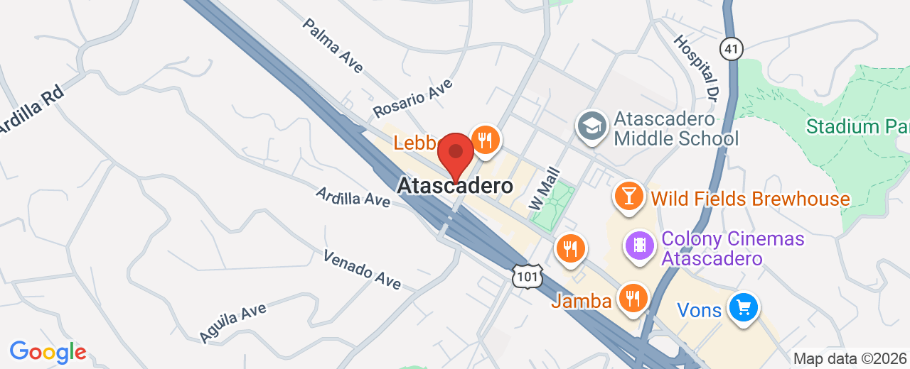 Map showing PO BOX 3115, Atascadero, CA, 93422