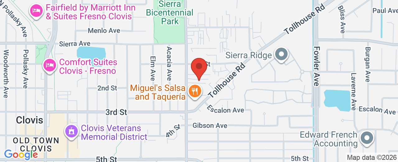 Map showing 141 Sunnyside Ave. Suite 101, Clovis, CA, 93611