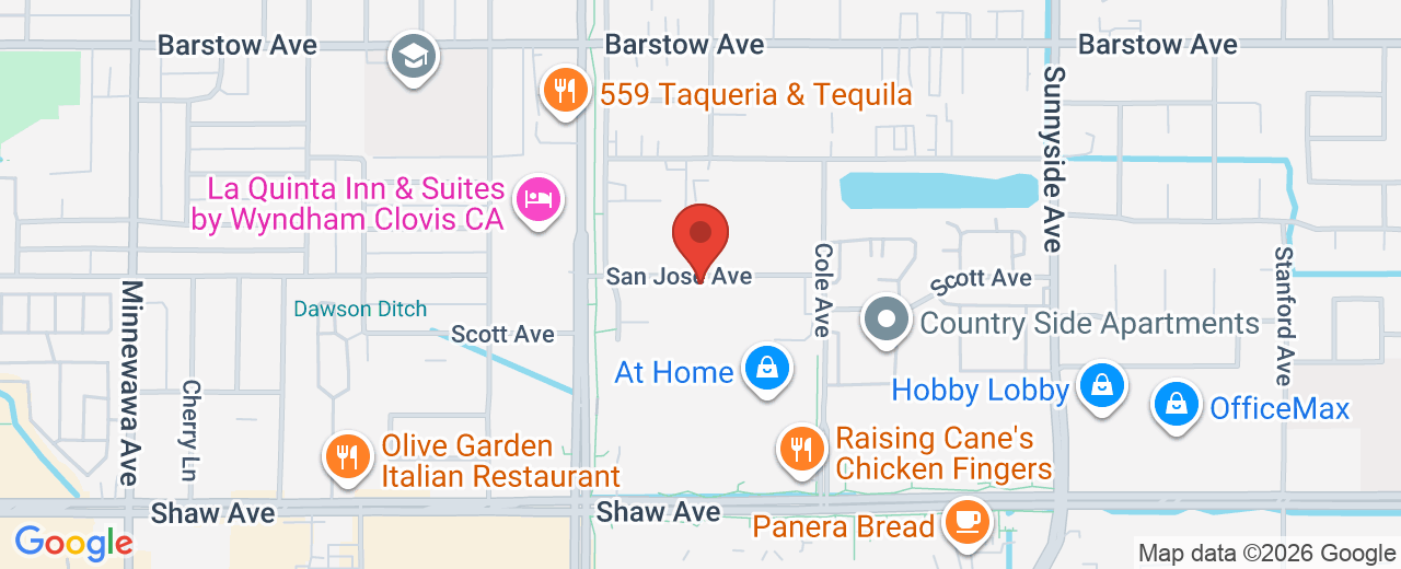 Map showing 850 San Jose Ave Suite 111, Clovis, CA, 93612