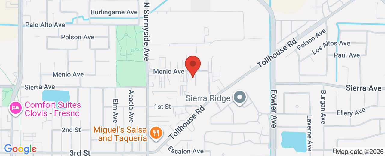 Map showing 1548 Menlo Ave, Clovis, CA, 93611